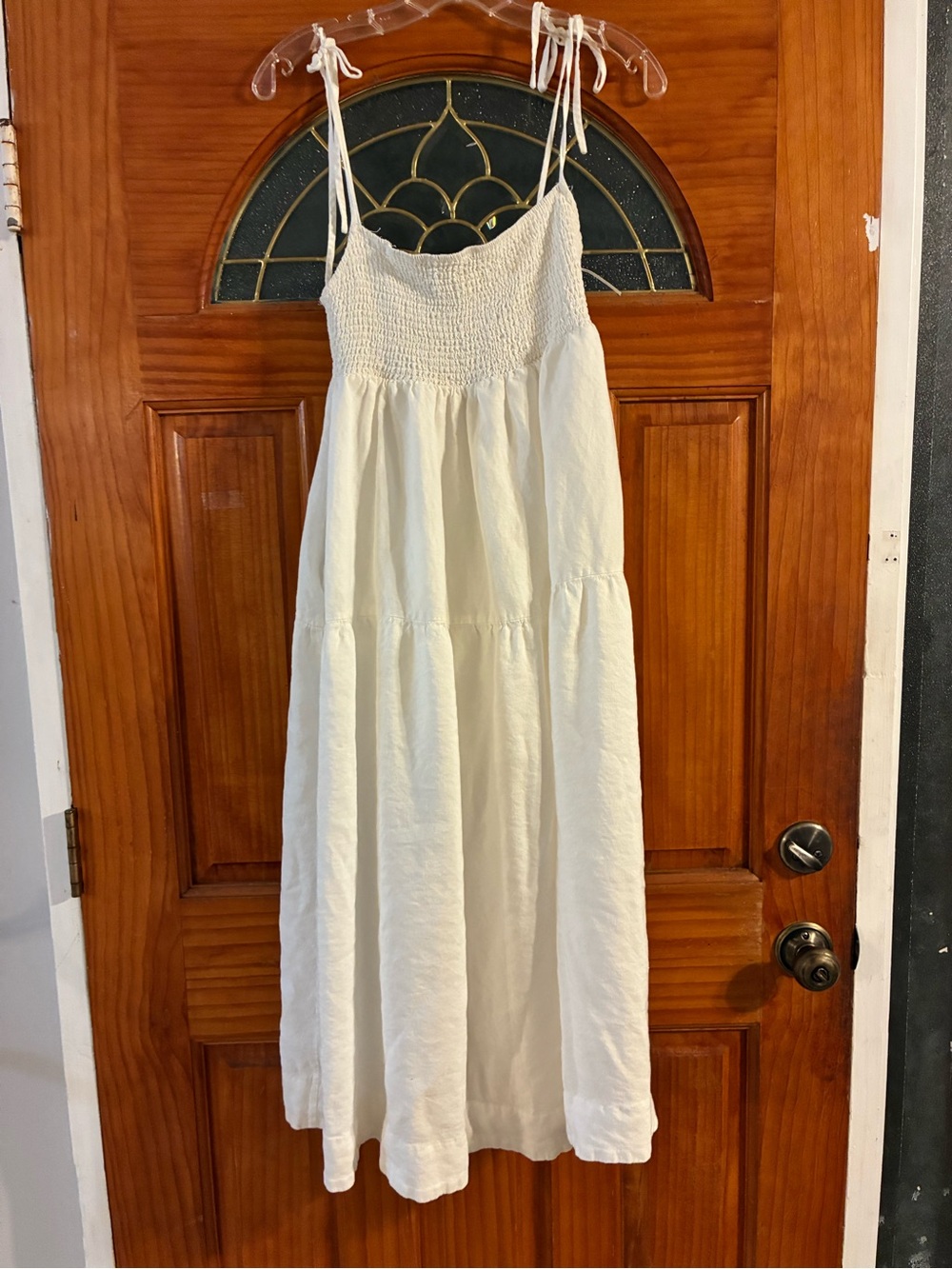 ASTR The Label Marlene Dress Smocked Bodice Tie With Pockets Size Large